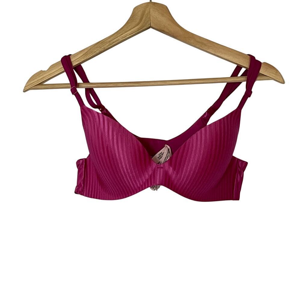 Victoria's Secret lined demi bra size 34B barbiecore bright pink adjustable